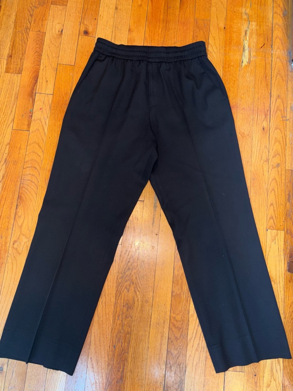 Golden Goose Black Straight-Leg Elastic-Waist Pants